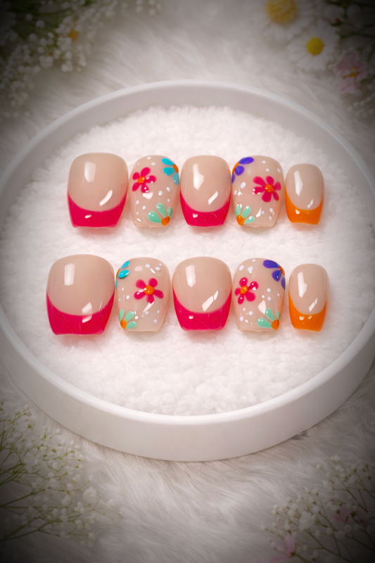 🌈 Flower Pop Cutie – Colorful French
